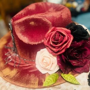 Custom painted felt hat